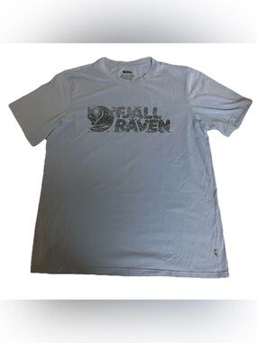 Fjallraven Men's Sz Large Blue Lush Logo Graphic T-shirt Tee Scandi Gorpcore